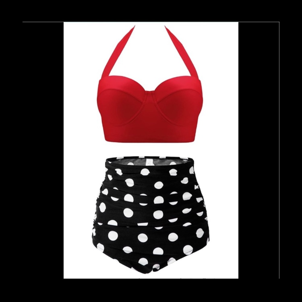 CHERRY CAT High Waisted Bikini Swimsuits 10/12
